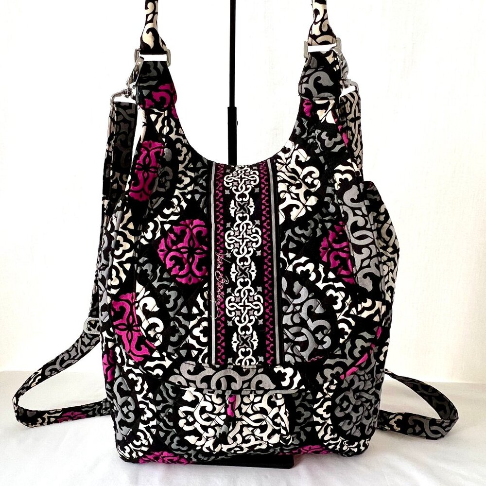 Vera Bradley Canterberry Magenta Shoulder and Backpack Style Bag, Like New!